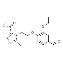 ChemSpider 2D Image | 3-Ethoxy-4-[2-(2-methyl-5-nitro-1H-imidazol-1-yl)ethoxy]benzaldehyde | C15H17N3O5