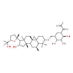 ChemSpider 2D Image | 1-[(2R,5S)-5-({[(5beta,6alpha,8xi,9beta,10alpha,13xi,16beta,17xi,20R,24S)-16,25-Dihydroxy-6-methyl-20,24-epoxy-9,19-cyclolanostan-3-yl]oxy}methyl)-2,3,4-trihydroxycyclohexyl]-1,2-propanedione | C41H66O9