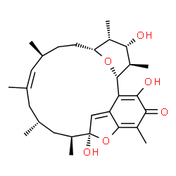 ChemSpider 2D Image | (1R,9S,10S,12S,14Z,16S,19R,20R,21S,22R)-3,9,21-Trihydroxy-5,10,12,14,16,20,22-heptamethyl-23,24-dioxatetracyclo[17.3.1.1~6,9~.0~2,7~]tetracosa-2,5,7,14-tetraen-4-one | C29H42O6