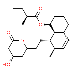ChemSpider 2D Image | (1S,4aR,7S,8S,8aS)-8-{2-[(4S)-4-Hydroxy-6-oxotetrahydro-2H-pyran-2-yl]ethyl}-7-methyl-1,2,3,4,4a,7,8,8a-octahydro-1-naphthalenyl (2S)-2-methylbutanoate | C23H36O5