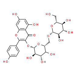 ChemSpider 2D Image | 5,7-Dihydroxy-2-(4-hydroxyphenyl)-4-oxo-4H-chromen-3-yl (4xi)-6-O-beta-D-glucopyranosyl-beta-D-xylo-hexopyranoside | C27H30O16