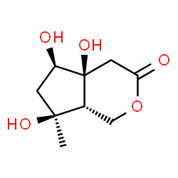 ChemSpider 2D Image | (4aS,5R,7S,7aR)-4a,5,7-Trihydroxy-7-methylhexahydrocyclopenta[c]pyran-3(1H)-one | C9H14O5