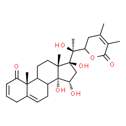 ChemSpider 2D Image | (8xi,9xi,15alpha,17alpha)-14,15,17,20-Tetrahydroxy-22,26-epoxyergosta-2,5,24-triene-1,26-dione | C28H38O7