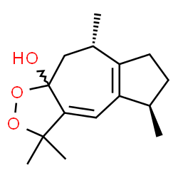 ChemSpider 2D Image | (5R,8S)-3,3,5,8-Tetramethyl-3,5,6,7,8,9-hexahydro-9aH-azuleno[6,5-c][1,2]dioxol-9a-ol | C15H22O3