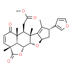 ChemSpider 2D Image | Methyl [(2aR,5aR,6S,6aR,8R,9aR,10aS,10bR,10cS)-8-(3-furyl)-2a,5a,6a,7-tetramethyl-2,5-dioxo-2a,5a,6,6a,8,9,9a,10a,10b,10c-decahydro-2H,5H-cyclopenta[b]furo[2',3',4':4,5]naphtho[2,3-d]furan-6-yl]acetat
e | C27H30O7