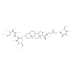 ChemSpider 2D Image | (8xi,9xi,14xi,16xi,17xi)-3-{[2-O-(alpha-D-Gulopyranosyl)-beta-D-gulopyranosyl]oxy}-22-hydroxyfurost-25-en-27-yl alpha-D-allopyranoside | C45H74O19