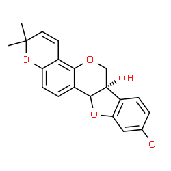ChemSpider 2D Image | (6aS)-2,2-Dimethyl-2H,6H-[1]benzofuro[3,2-c]pyrano[2,3-h]chromene-6a,9(11aH)-diol | C20H18O5