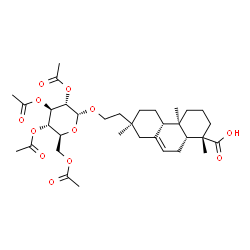 ChemSpider 2D Image | (13alpha)-16-[(2,3,4,6-Tetra-O-acetyl-alpha-L-glucopyranosyl)oxy]pimar-7-en-19-oic acid | C34H50O12
