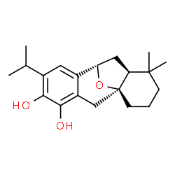 ChemSpider 2D Image | (1S,9S,11S)-6-Isopropyl-12,12-dimethyl-16-oxatetracyclo[7.6.1.0~1,11~.0~3,8~]hexadeca-3,5,7-triene-4,5-diol | C20H28O3