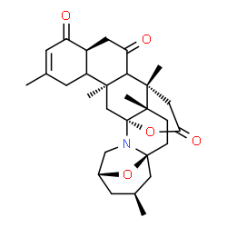 ChemSpider 2D Image | (1R,3S,9S,13S,14S,17S,19S,21R)-3,6,13,14,19-Pentamethyl-24,27-dioxa-23-azaheptacyclo[11.10.3.1~17,21~.0~1,14~.0~3,12~.0~4,9~.0~17,23~]heptacos-6-ene-8,11,25-trione | C29H39NO5
