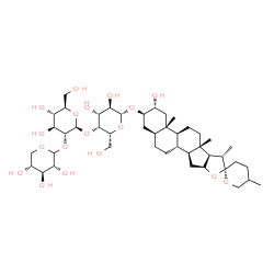 ChemSpider 2D Image | (2alpha,3beta,5alpha)-2-Hydroxyspirostan-3-yl D-xylopyranosyl-(1->2)-beta-D-glucopyranosyl-(1->4)-beta-D-galactopyranoside | C44H72O18