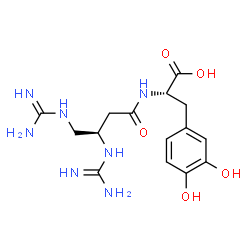 ChemSpider 2D Image | N-[(3R)-3,4-Dicarbamimidamidobutanoyl]-3-hydroxy-L-tyrosine | C15H23N7O5