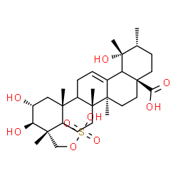 ChemSpider 2D Image | (2alpha,3beta,5xi,9xi,18xi)-2,3,19-Trihydroxy-23-(sulfooxy)urs-12-en-28-oic acid | C30H48O9S