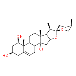 ChemSpider 2D Image | (1beta,3beta,8xi,9xi,16xi,17xi,20R,22S,25R)-Spirost-5-en-1,3,14-triol | C27H42O5