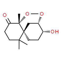 ChemSpider 2D Image | (1S,6R,9S,10R)-10-Hydroxy-2,2,6-trimethyl-7,8-dioxatricyclo[7.3.1.0~1,6~]tridecan-5-one | C14H22O4