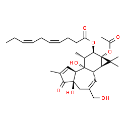 ChemSpider 2D Image | rel-12-O-(4Z,7Z)-Deca-4,7-dienoylphorbol-13-acetate | C32H44O8