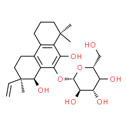 ChemSpider 2D Image | (7R,8S)-8,10-Dihydroxy-1,1,7-trimethyl-7-vinyl-1,2,3,4,5,6,7,8-octahydro-9-phenanthrenyl (4xi)-beta-D-xylo-hexopyranoside | C25H36O8