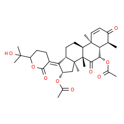 ChemSpider 2D Image | (4alpha,5alpha,6beta,8alpha,9beta,13alpha,14beta,16beta,17Z)-25-Hydroxy-4,8,14-trimethyl-3,7,21-trioxo-21,24-epoxy-18-norcholesta-1,17-diene-6,16-diyl diacetate | C33H44O9