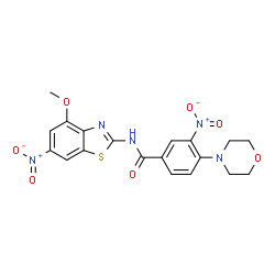 ChemSpider 2D Image | N-(4-Methoxy-6-nitro-1,3-benzothiazol-2-yl)-4-(4-morpholinyl)-3-nitrobenzamide | C19H17N5O7S