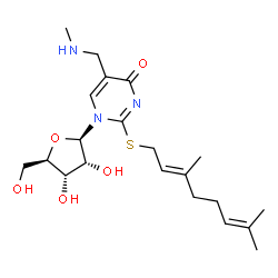 ChemSpider 2D Image | 5-Methylaminomethyl-2-geranylthiouridine | C21H33N3O5S