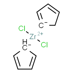 ChemSpider 2D Image | Dichlorozirconium(2+) 1,3-cyclopentadienide 2,4-cyclopentadienide (1:1:1) | C10H10Cl2Zr