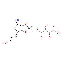 ChemSpider 2D Image | 2-(((3aR,4S,6R,6aS)-6-Amino-2,2-dimethyltetrahydro-3aH-cyclopenta[d][1,3]dioxol-4-yl)oxy)ethanol (2R,3R)-2,3-dihydroxysuccinate | C14H25NO10