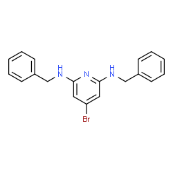 ChemSpider 2D Image | N,N'-Dibenzyl-4-bromo-2,6-pyridinediamine | C19H18BrN3