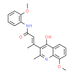ChemSpider 2D Image | (e)-3-(4-hydroxy-8-methoxy-2-methylquinolin-3-yl)-n-(2-methoxyphenyl)but-2-enamide | C22H22N2O4