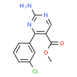 ChemSpider 2D Image | Methyl 2-amino-4-(3-chlorophenyl)-5-pyrimidinecarboxylate | C12H10ClN3O2
