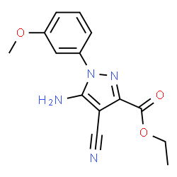 ChemSpider 2D Image | ethyl 5-amino-4-cyano-1-(3-methoxyphenyl)pyrazole-3-carboxylate | C14H14N4O3
