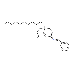 ChemSpider 2D Image | (E)-N-[4-Butyl-4-(decyloxy)-1,5-cyclohexadien-1-yl]-1-phenylmethanimine | C27H41NO