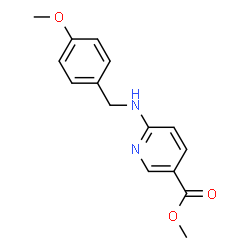 ChemSpider 2D Image | Methyl 6-{[(4-methoxyphenyl)methyl]amino}pyridine-3-carboxylate | C15H16N2O3