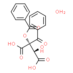 ChemSpider 2D Image | (2S,3R)-2-benzoyl-2-benzoyloxy-3-hydroxy-butanedioic acid;hydrate | C18H16O9
