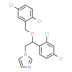 ChemSpider 2D Image | 1-{2-[(2,5-Dichlorobenzyl)oxy]-2-(2,4-dichlorophenyl)ethyl}-1H-imidazole | C18H14Cl4N2O