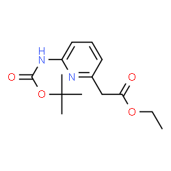 ChemSpider 2D Image | Ethyl 2-(6-((tert-butoxycarbonyl)amino)pyridin-2-yl)acetate | C14H20N2O4