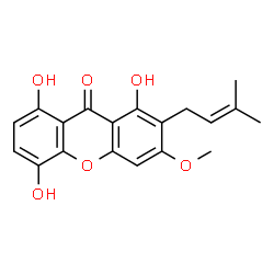 ChemSpider 2D Image | 1,5,8-Trihydroxy-3-methoxy-2-prenylxanthone | C19H18O6