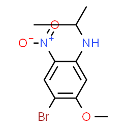ChemSpider 2D Image | 4-Bromo-N-isopropyl-5-methoxy-2-nitroaniline | C10H13BrN2O3