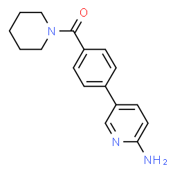 ChemSpider 2D Image | 5-[4-(PIPERIDINE-1-CARBONYL)PHENYL]PYRIDIN-2-AMINE | C17H19N3O
