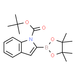 ChemSpider 2D Image | tert-Butyl 2-(4,4,5,5-tetramethyl-1,3,2-dioxaborolan-2-yl)-1H-indole-1-carboxylate | C19H26BNO4