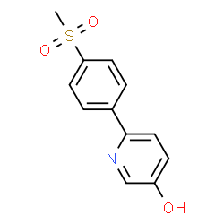 ChemSpider 2D Image | 6-(4-METHANESULFONYLPHENYL)PYRIDIN-3-OL | C12H11NO3S