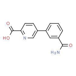ChemSpider 2D Image | 5-(3-Carbamoylphenyl)-2-pyridinecarboxylic acid | C13H10N2O3