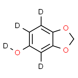 ChemSpider 2D Image | (4,6,7-~2~H_3_)-1,3-Benzodioxol-5-(~2~H)ol | C7H2D4O3
