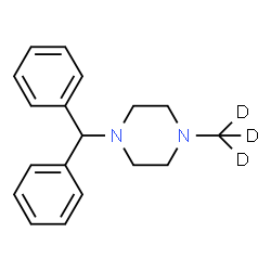 ChemSpider 2D Image | 1-(Diphenylmethyl)-4-(~2~H_3_)methylpiperazine | C18H19D3N2