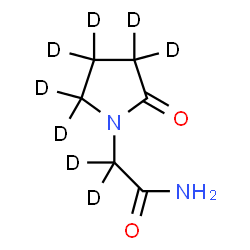ChemSpider 2D Image | 2-[2-Oxo(~2~H_6_)-1-pyrrolidinyl](~2~H_2_)acetamide | C6H2D8N2O2