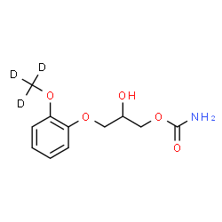ChemSpider 2D Image | 2-Hydroxy-3-{2-[(~2~H_3_)methyloxy]phenoxy}propyl carbamate | C11H12D3NO5