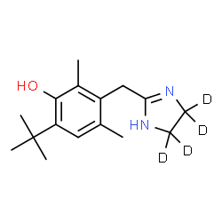 ChemSpider 2D Image | 3-[(4,4,5,5-~2~H_4_)-4,5-Dihydro-1H-imidazol-2-ylmethyl]-2,4-dimethyl-6-(2-methyl-2-propanyl)phenol | C16H20D4N2O