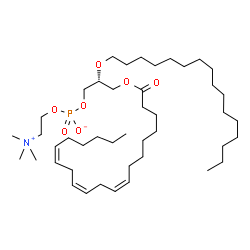 ChemSpider 2D Image | (2R)-2-(Hexadecyloxy)-3-[(8Z,11Z,14Z)-8,11,14-icosatrienoyloxy]propyl 2-(trimethylammonio)ethyl phosphate | C44H84NO7P