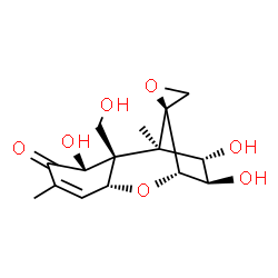 ChemSpider 2D Image | (2alpha,3alpha,4beta,5alpha,7alpha)-3,4,7,15-Tetrahydroxy-12,13-epoxytrichothec-9-en-8-one | C15H20O7