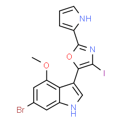 ChemSpider 2D Image | Breitfussin A | C16H11BrIN3O2