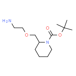 ChemSpider 2D Image | 2-Methyl-2-propanyl 2-[(2-aminoethoxy)methyl]-1-piperidinecarboxylate | C13H26N2O3